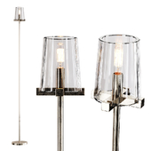 Restoration Hardware PAUILLAC FLOOR LAMP Glass shade and Nickel