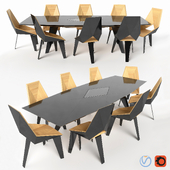 Polygonal Table and Chairs Set