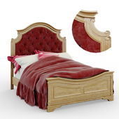 Realyn Chipped Two Tone Queen Upholstered Panel Bed