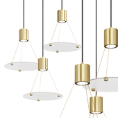 Pendant lamp with disc glass shades TLAP