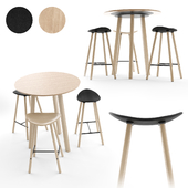 Enea coma wood stool and lts system table