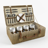 Set for a picnic (wicker suitcase)