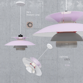 Pendant lamp Poul Henningsen PH5 Gray Pink Pendant Lamp