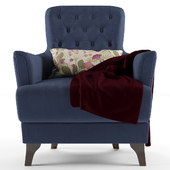 blue chair with carriage tie