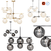 West Elm Sphere and Stem collection 6 light Chandelier Chrome, Gold, Bronze