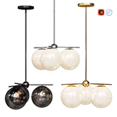 West Elm Sphere and Stem collection 3 light Chandelier Chrome, Gold, Bronze