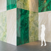 Fiandre Precious Stones GREEN MARBLE / BRECCHIA / MALACHITE 300x150 cm Tile Set