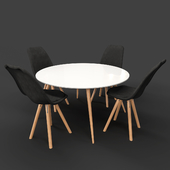 BOVIO Dining Table with Black DAKOTA Chairs
