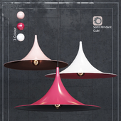 Pendant Lamp Semi Pendant By Bonderup & Thorup for Gubi White / Pink / Red