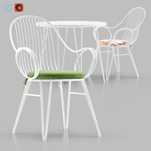 Scroll Outdoor Dining Chair with Bistro Table