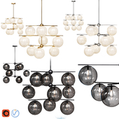 West Elm Sphere and Stem collection 9 light Chandelier Chrome, Gold, Bronze