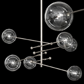 Restoration Hardware Glass Globe Mobile 6 ARM CHANDELIER 55 Nickel