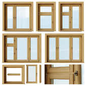 Set of wooden windows 1 + Designer
