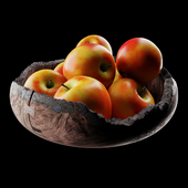 Wooden bowl with apples