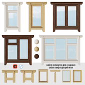 Wooden windows with platbands 1 | Constructor
