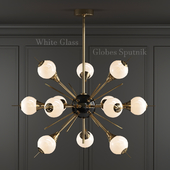 White Glass Globes Sputnik Chandelier in 70