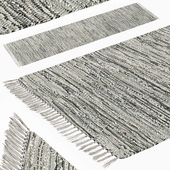 Плетеный коврик с узором - серый