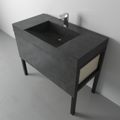 Iceberg concrete sink on a metal base with drawer