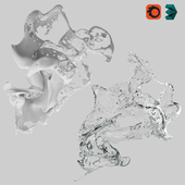 Splash cream and water, Liquid model №2