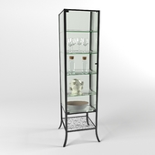 KLINGSBU Showcase, black, clear glass, 45x180 cm