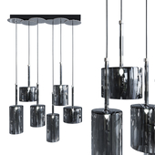 Pendant lamp AXO Light Spillray SP lamps 6 black glass