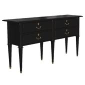 Консоль Commode sauteuse 4 tiroirs en acacia noir, gris perle, gris nuance - Cenacle