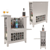 Alcohol Trolly Rack with Bottles ( close and open Model)
