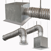 Corrugated ventilation pipe with diffuser