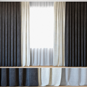 Curtains 11 | Curtains with Tulle | Ovington Gray and White