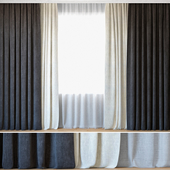 Curtains 11 | Curtains with Tulle | Ovington Grey and White