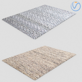 Modern Fur Rug Carpets 2 pcs