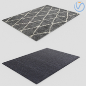 Modern Fur Rug Carpets 2pcs