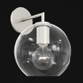 Utilitaire Globe Shade Single Sconce Silver