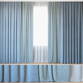 Curtains 24 | Curtains with Tulle | Herringbone Blackout Fabric