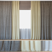 Curtains 26 | Curtains with Tulle | Herringbone Blackout Fabric