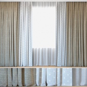Curtains 72 | Curtains with Tulle | Jacquard Dado Gray and Mud