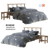 Кровать IKEA RYKENE с бельем