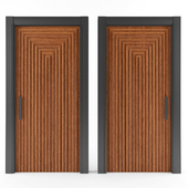Wooden door with groove