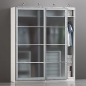 IKEA PAX wardrobe | гардероб ИКЕА ПАКС белый, Нюкирха закаленное стекло,орнамент «клетка».