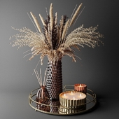 Dry bouquet in the decorative vase | Букет из сухоцветов в декоративной вазе