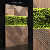 Wooden panels and stabilized moss