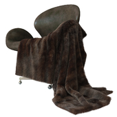 Devon leather chair + mink fur (only V-Ray !!!)