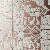 Terrazzo tile with brass inserts from Madique