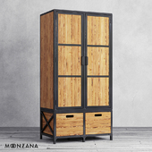 OM Wardrobe Factoria with wooden doors Moonzana
