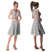 Girl with Dot Pattern Dress