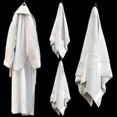 BATHROBE TOWELS WHITE