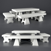 Outdoor Bench & Table Set
