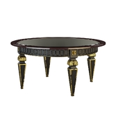 French Empire Style Ebonized Circular Coffee Table