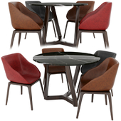 Poliform Dinning-Round Table and Chair