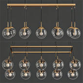 linear globe chandelier